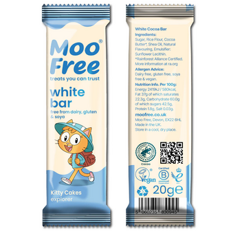 Moo Free Mini Moo: White Chocolate Bar 20g