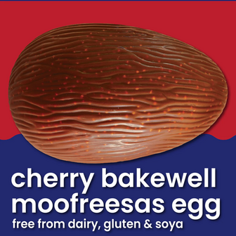 Moo Free Cherry Bakewell Egg &amp; Bar 135g