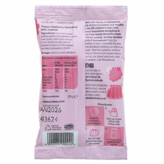 Just Wholefoods Jelly, Raspberry, Vegan 85g