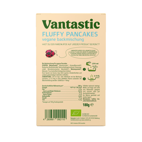 Vantastic Fluffy Pancakes, BIO, 180g