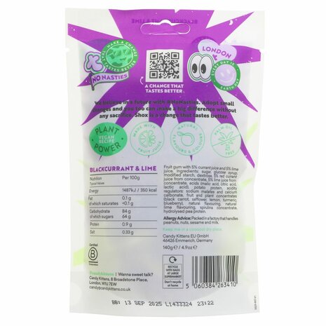 Candy Kittens Sour Shox Blackcurrent Lime 140g