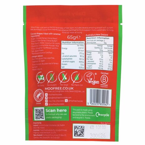 Moo Free Festive Caramel Filled Shapes 65g