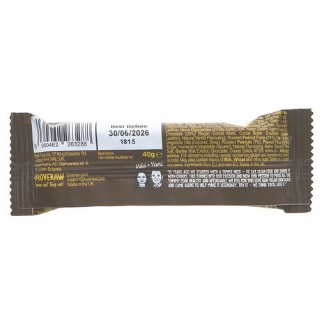 Loveraw Peanut Caramel Bar M:lk Choc 40g 