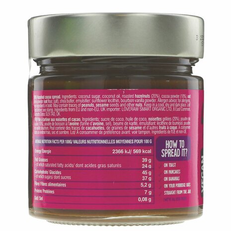 Loveraw Hazelnut cacao spread 250g