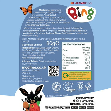 Moo Free Bing Egg & Bar 80g
