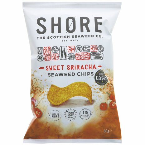Shore Sriracha Seaweed Chips 80g