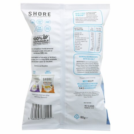 Shore Salted Seaweed Chips 80g