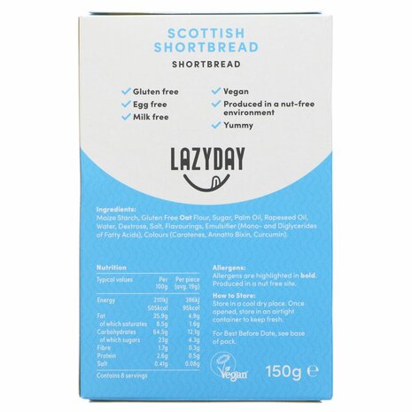 Lazy Day Free From Shortbread 150g