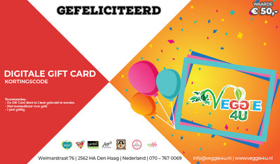Veggie 4U Digitale Gift Card Gefeliciteerd € 50,-