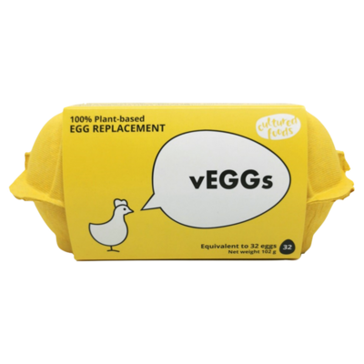 Cultured Foods vEggs Plant-Based Egg Substitute for Baking and Cooking 102g Carton